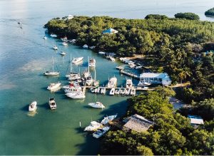 Aerial view of Cabbage Key Inn