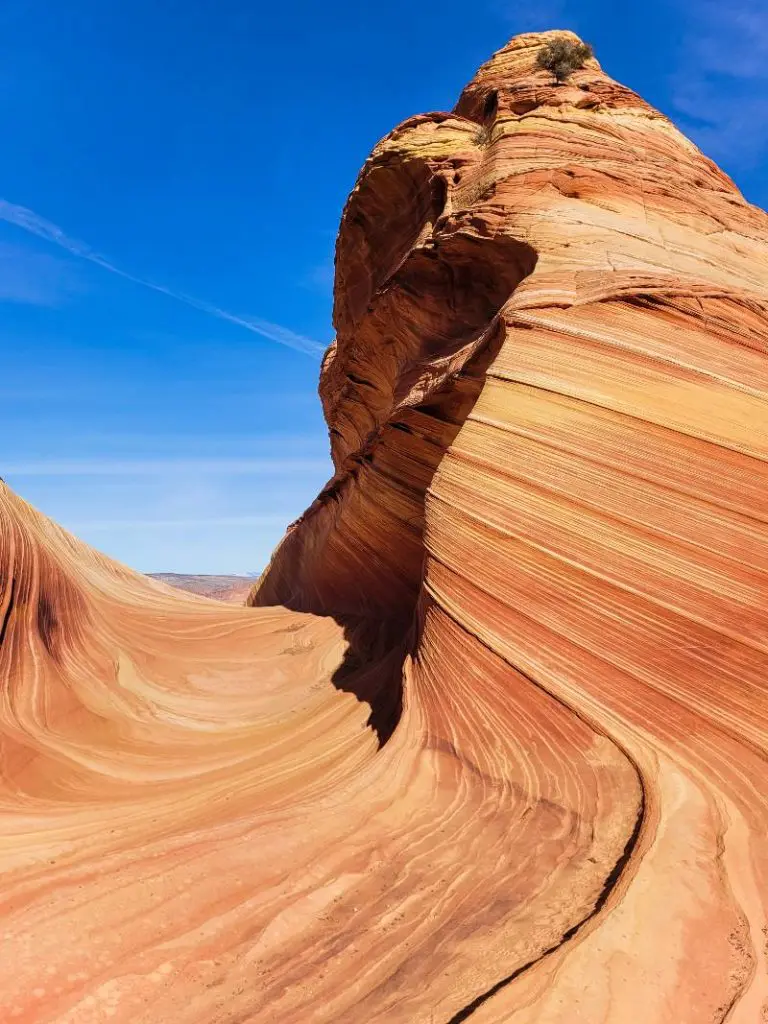 A dramatic rock formation at The Wave in Arizona