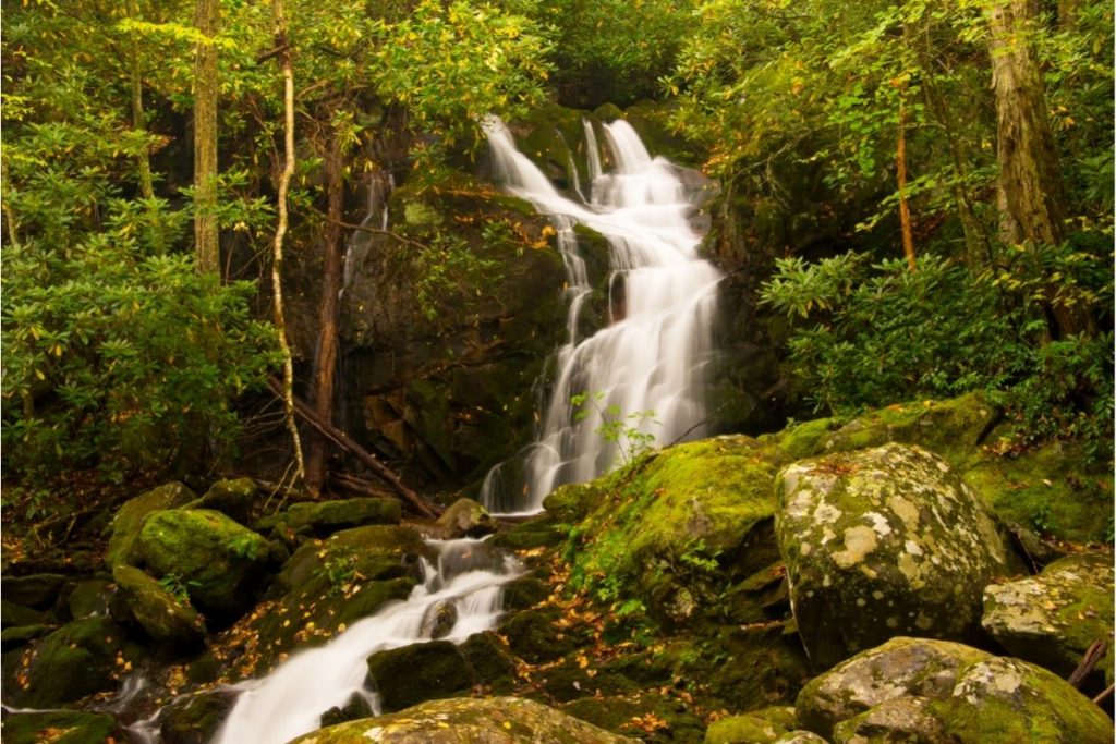 Mouse Creek Falls, one of the more accessible waterfalls in the Smoky Mountains