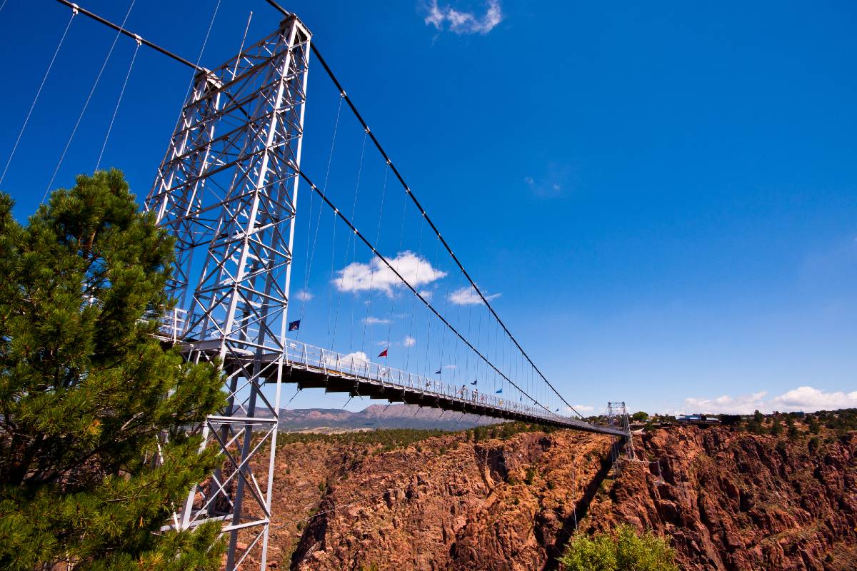 A close up view of the Royal Gorge Bridge, one of the best things to do at the Royal Gorge Colorado
