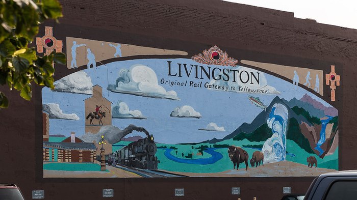 A wall mural in Livingston, Montana