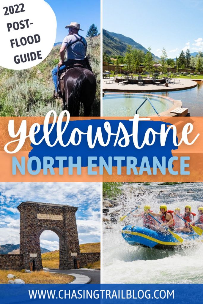 A collage of various things to do in Gardiner MT and the words "Yellowstone North Entrance 2022 post-flood guide"