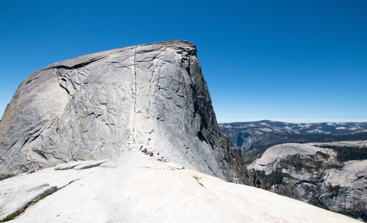 view of the Cables section on Half Dome from Sub Dome