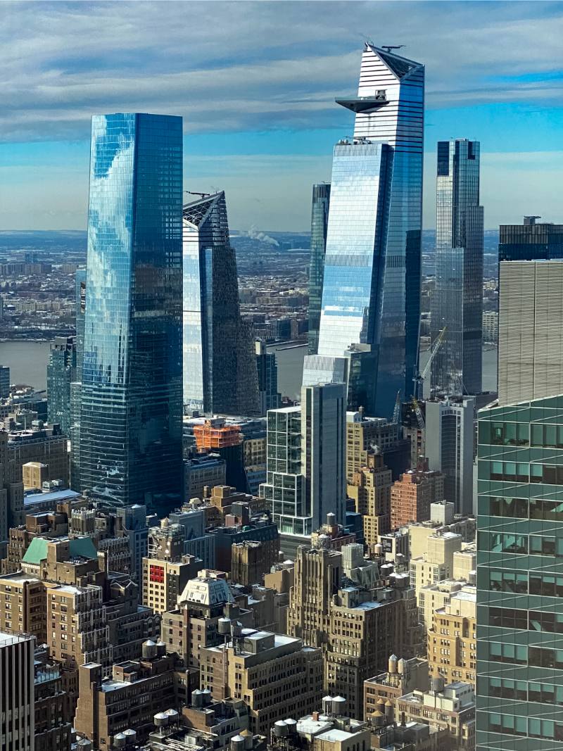 A view of Hudson Yards in New York City, highlighting the Edge observation deck